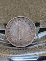 1938 A German 3rd Reich 1 Pfennig Coin Historical Artefact with Nazi symbol #004