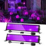 2X 72W LED UV Black Lights Flood Lights UV Light Strip Garden Party Stage Light