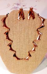 Fabulous Renior signed,Copper Necklace and earrings set.