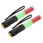 2Pack 11Inch Signal Traffic Wand Air Traffic Control LED Flashlight Red Green