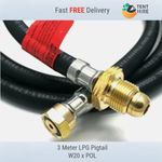 3 METER LONG LPG HOSE POL X W20 PIGTAIL GAS PIPE 3M LP PROPANE BOTTLE CONNECTOR