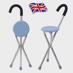 Portable Walking Stick Chair Seat Folding Stool Cane Hiking Rest 100kg Loading