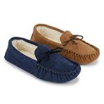 Mens MS161 Warm lined Real suede Moccasin soft suede sole, Made in UK POST FREE