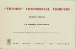 Ford Thames Van & Truck Prices & Optional Extras 1954-1955 UK Market Brochure