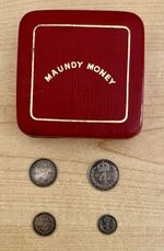 1898 Queen Victoria Veiled Head Silver Maundy Money Full Set in Red Box