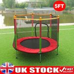 5FT Kid Trampoline With Safety Net Enclosure Children Outdoor Garden Fun Toy 