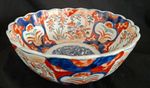 Japanese, Imari Scalloped Edge Bowl, Meji Period: Medium Size 21cm Dia. Damaged.