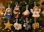 Mini Nativity Tree Ornaments DK Knitting Pattern Only Printed Christmas Festive