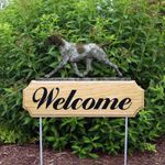 German Shorthaired Pointer Wood Welcome Outdoor Sign