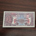 One 1948 British Armed Forces, 1 Pound Banknote Voucher 