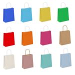 Coloured Paper Party Bags Gift Bag With Handles Birthday Loot Bag Recyclable 