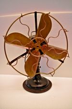 Antique Electric Table Fan Western india Eng Co Muralli Brass Blade 14" india