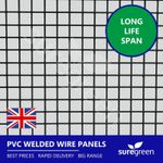 Black PVC Coated Welded Wire Panel | 1.82m x 0.91m | 12G | Various