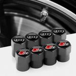 Set of 4 Premium Valve Dust Caps Fits Audi Wheel Dust Covers Alloy UK