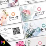 Custom Business Card Cards Floral Flowers Feminine Elegant Designs Girly Cute