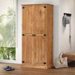 Corona Wardrobe 2 Door Double Budget Mexican Solid Wood Pine Wooden Bedroom