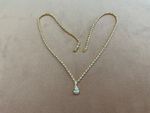 13.7 Carat Lab Diamond Pear Tennis Necklace 18 inch 18k Gold Plated 925