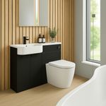 Black Bathroom Vanity Unit 1002mm – Resin Basin Top – Left/Right Hand P Shape 