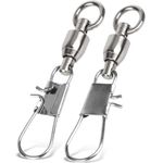 20/50/100PC Sea Fishing Ball Bearing Swivels w/ Interlock Safety Snap Jig Tackle