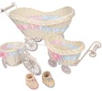 Mini Pram Baby Baskets and Favours! Hamper Shower Stroller Vintage Craft