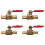 Brass Mini Shut Off Valve 4Pcs Durable Ball Valve for Tubing and Hose Barb