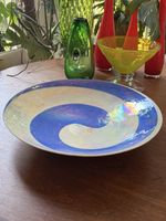Yalos Casa Murano Pavone Blue Iridescent Yin Yang Bowl 45cm Italy