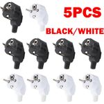 5Pc EU Plug Adapters 16A Male Replacement Outlets Rewireable Euro Connector NEW