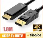 1.8M 4K Display Port DP To HDMI Male Cable Adapter Converter DisplayPort 4K*2K