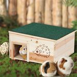 Predator-Proof Hedgehog House Outdoor Habitat Feeding Station w/ Felt Roof Cover