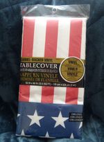 Vintage American Flag table cover  table cloth 132cm x 229cm new sealed