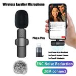 New Wireless Lavalier Microphone Clip Mic For iPhone iPad Samsung Recording Vlog