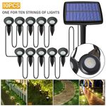 Solar Powered 10 LED Spot Lights Outdoor Landscape Garden Spot Light Lamp UK