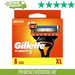 Gillette Fusion5 8 Pack XL Refill Cartridges 100% BRAND NEW ORIGINAL ⭐⭐⭐⭐⭐
