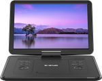 17.5" Portable DVD Player with 15.6" Large HD Swivel Screen, 6 Hours Battery UK