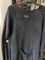 Jigsaw black cotton jumper knitted top cute front pocket size S