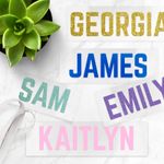 Personalised Iron On Names Glitter or Matte Heat Transfer Vinyl Custom T-Shirt