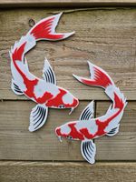 Koi Carp Wall Art for Ponds, Outdoor Use, Both Fish Included