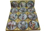 Set of 12 Chinese Porcelain Decorative Plates Handpainted in Original Box