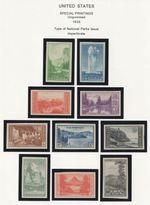 US 1934 National Parks Imperf Set, SC 756-765 zion crater lake yellowstone MNH*