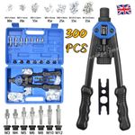 300PCS Hand Nut Tool M3-M12 Repair Kit Riveter Rivnut Gun Mandrels Rivet Nut Set
