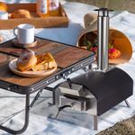 Wood Pellet Grill Pizza Oven Portable BBQ & Smoker Bread Grill Garden Outdoors