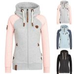 Womens Zip up Hooded Hoodies Coat Tops Zip Up Casual Sweatshirt Shirts SIZE 4-22