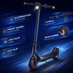 350W Foldable Electric Scooter 30KM 25KM/H Adult w/App Off Road E-Scooter Black