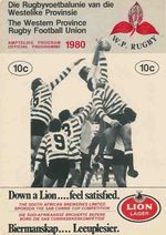 BRITISH LIONS 1980 v WESTERN PROVINCE RUGBY PROGRAMME