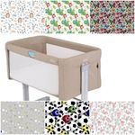 2x FITTED SHEET compatible with graco sweet 2 sleep bedside crib stars animals