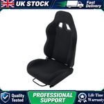 Bucket Seats Pack Racing Adjustable Cloth Black Gearzaar UK Stock Front