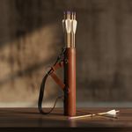 Archery Back  Arrow Quiver Genuine Leather Arrow Holder Traditional Hunting