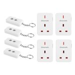 DEWENWILS Remote Control Sockets, 30m/100FT Control Range, 4 Remote and 4 Socket