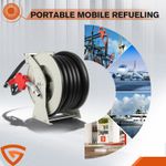 300PSI 1" × 50FT Diesel Hose Reel Fuel Hose Reel with Fueling Nozzle Retractable