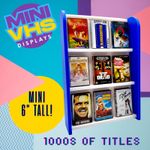 Miniature VHS Retro Boxes 'Rental Store' Stand with 9 Miniature 1:5 VHS Boxes